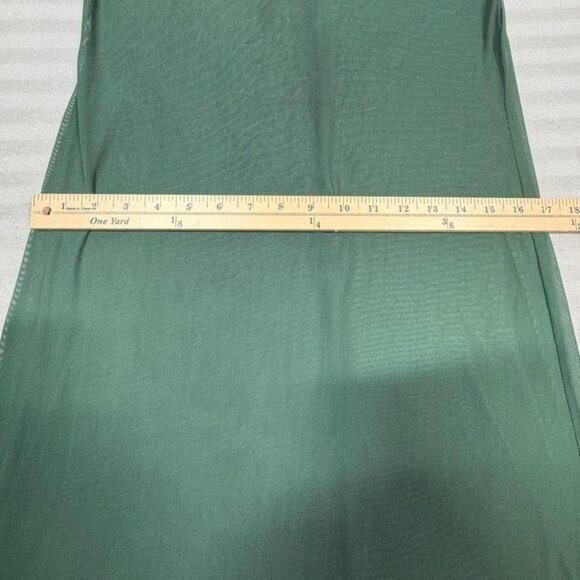 Sheer Lace Trim Nightgown Slip Dress Womens Large Green Halter Mesh Lingerie - Picture 6 of 10